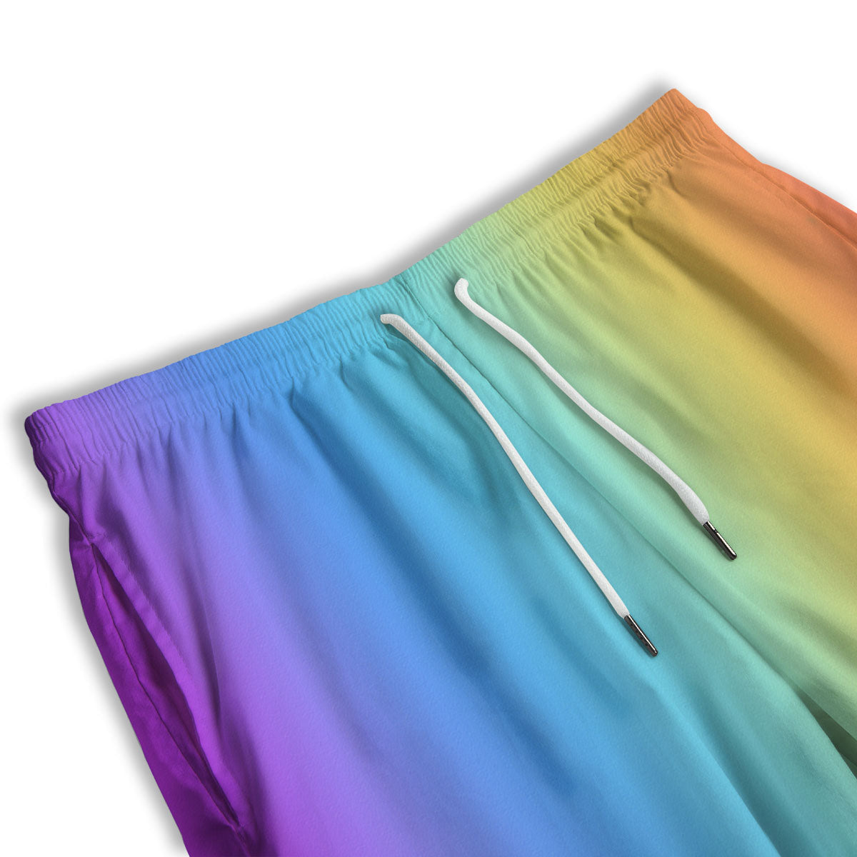 Gradient Rainbow Print Pattern Men's Athletic Shorts