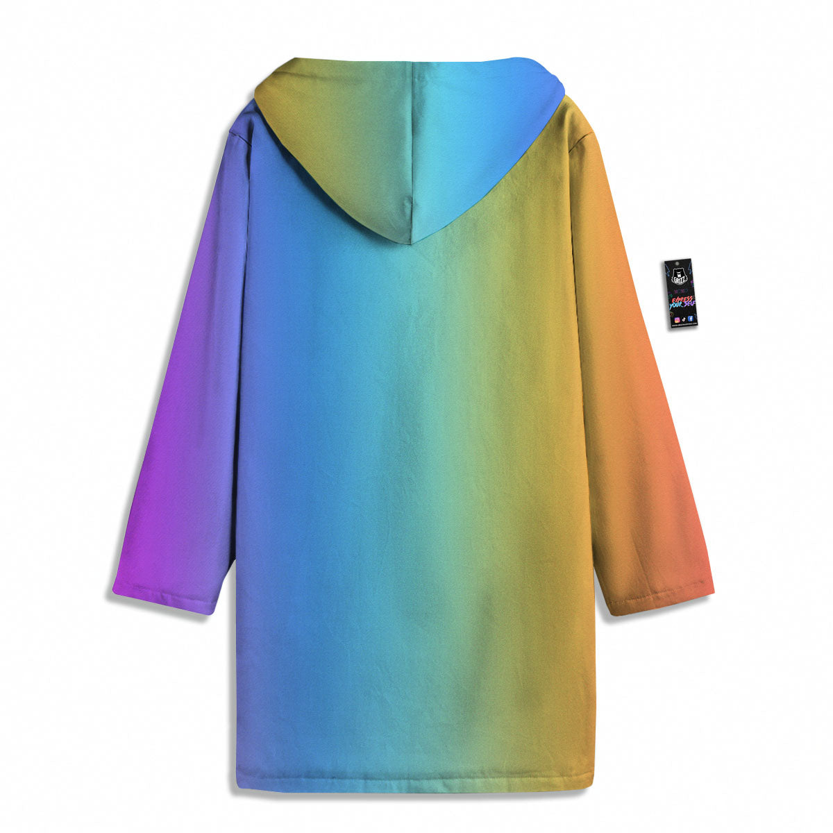 Gradient Rainbow Print Pattern Men's Windbreaker Jacket-grizzshop