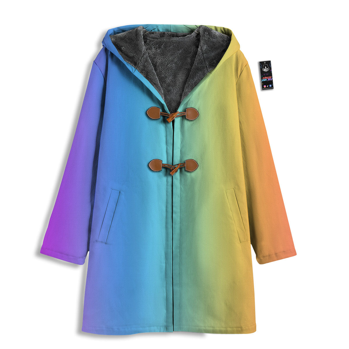 Gradient Rainbow Print Pattern Men's Windbreaker Jacket-grizzshop