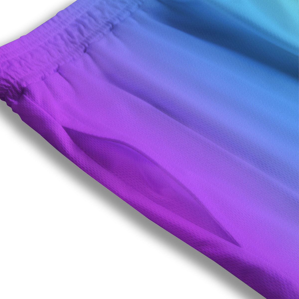 Gradient Rainbow Print Pattern Mesh Shorts