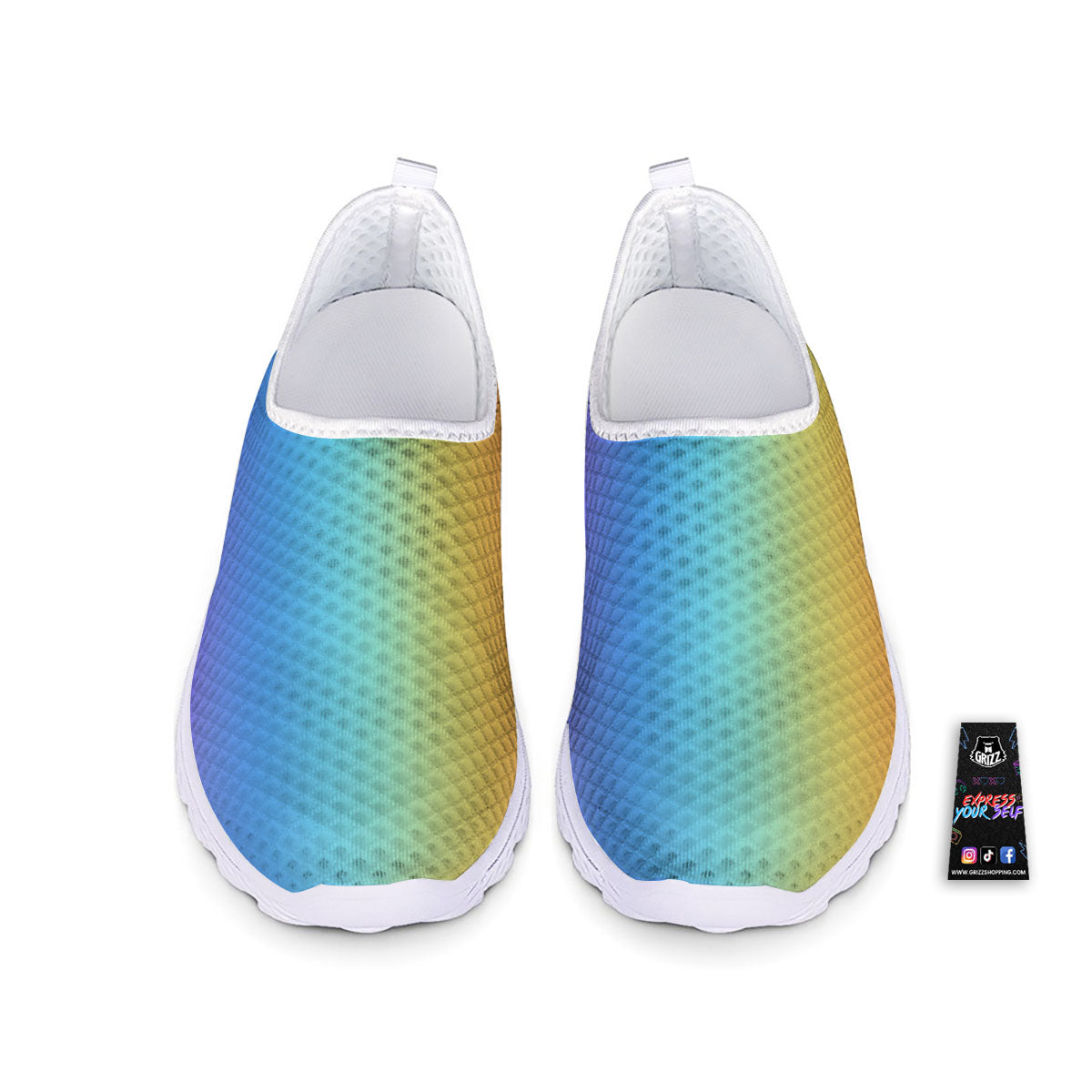 Gradient Rainbow Print Pattern Nurse Shoes-grizzshop
