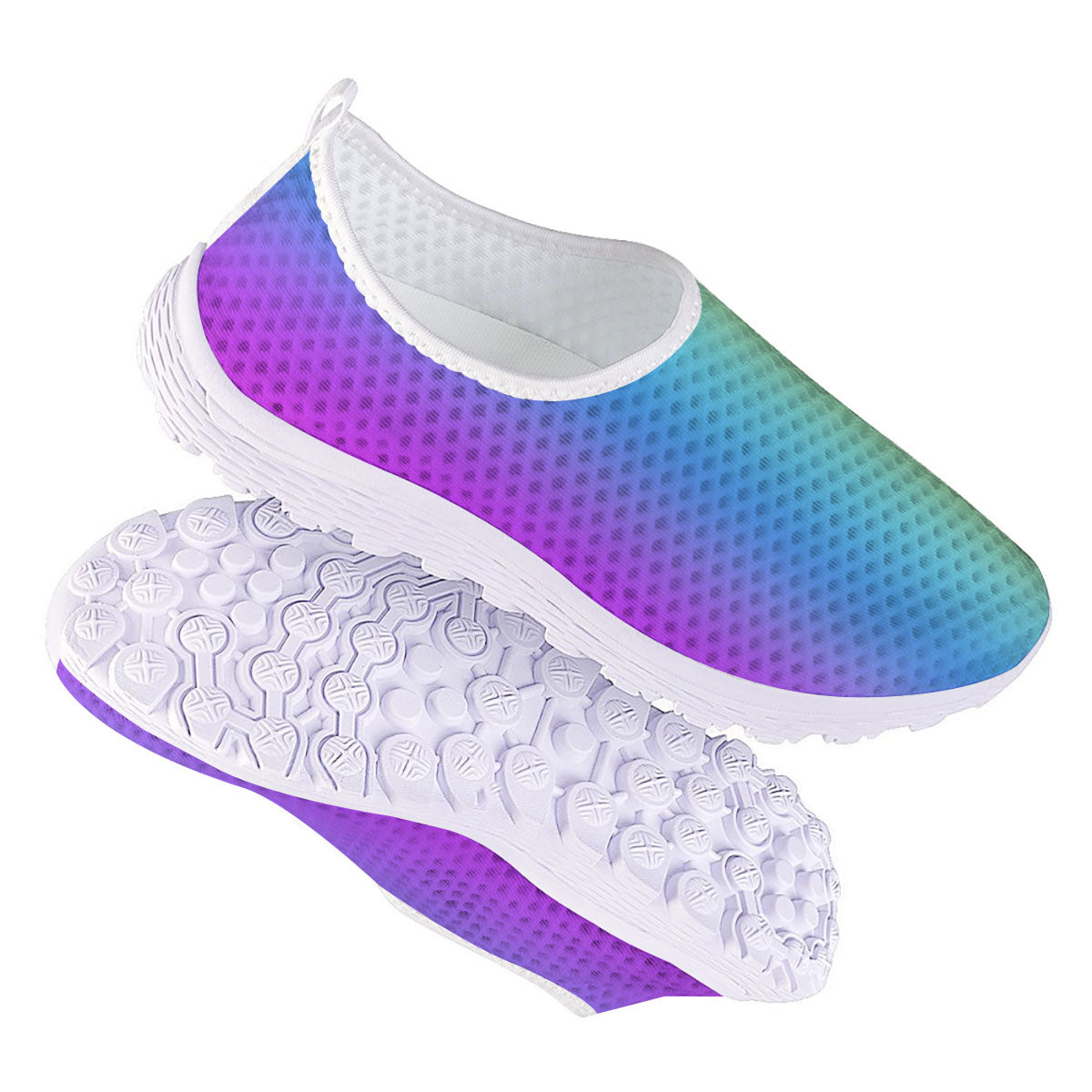 Gradient Rainbow Print Pattern Nurse Shoes-grizzshop