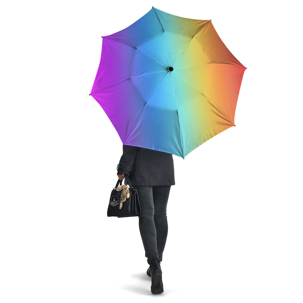 Gradient Rainbow Print Pattern Umbrella-grizzshop