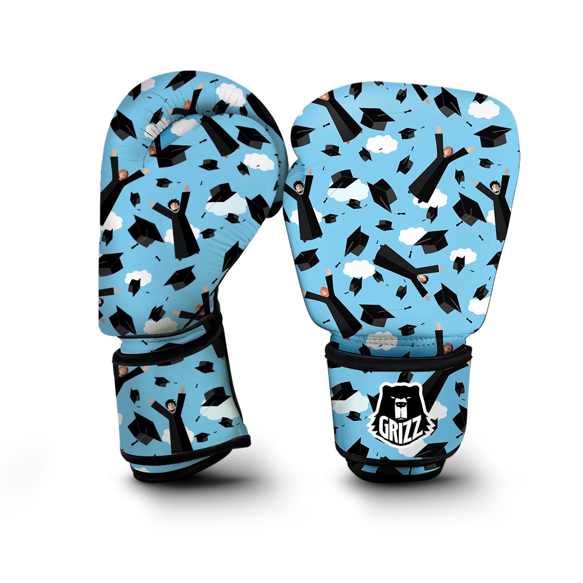 Graduation Day Pattern Print Boxing Gloves-grizzshop