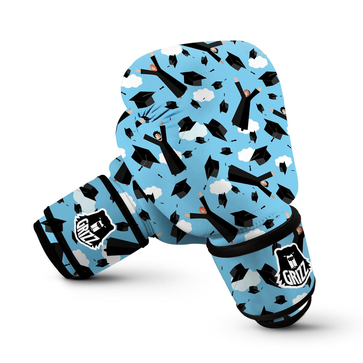 Graduation Day Pattern Print Boxing Gloves-grizzshop