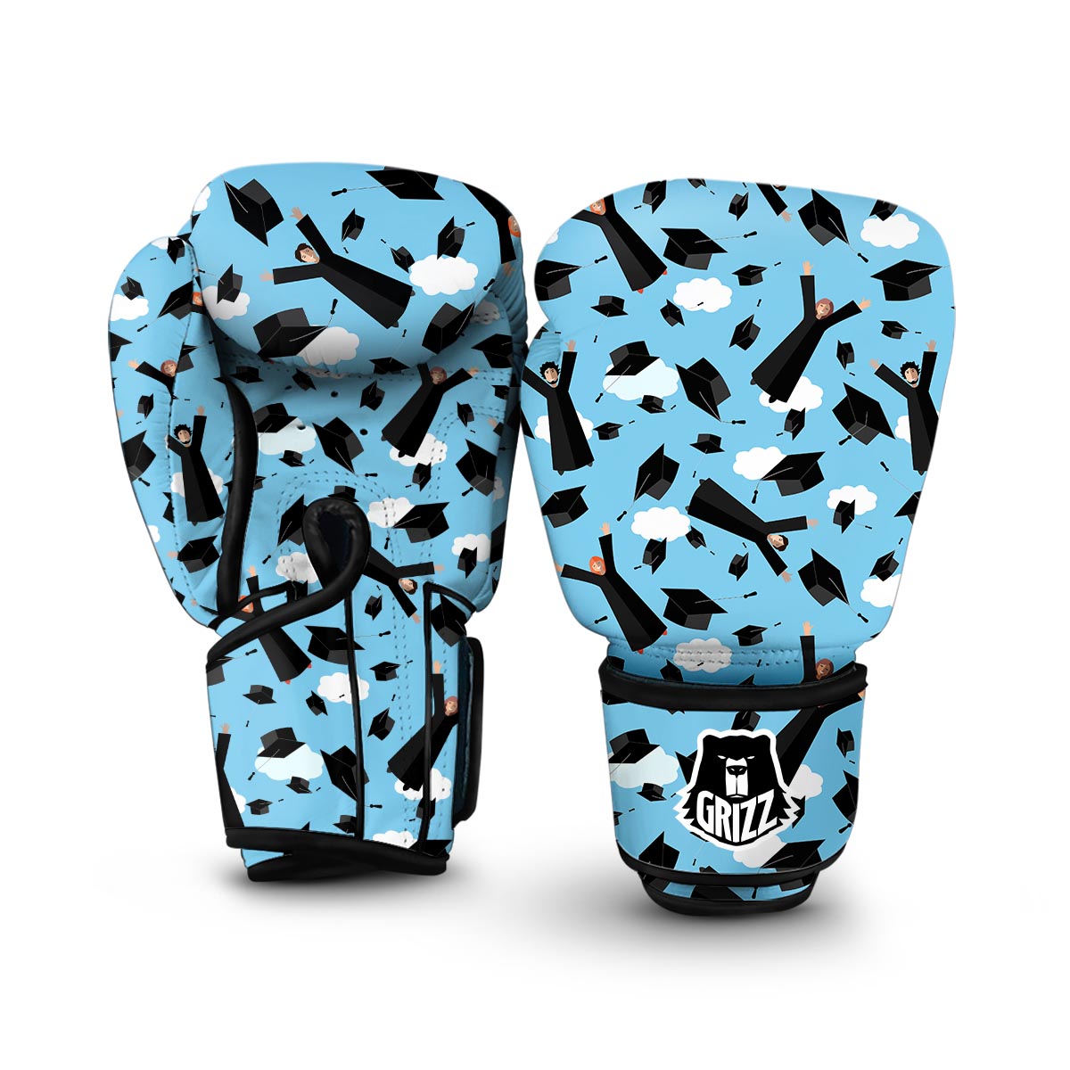 Graduation Day Pattern Print Boxing Gloves-grizzshop