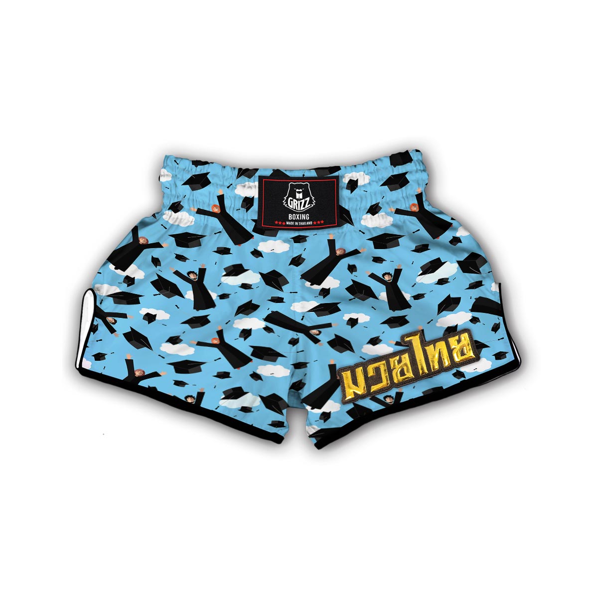 Graduation Day Pattern Print Muay Thai Boxing Shorts-grizzshop