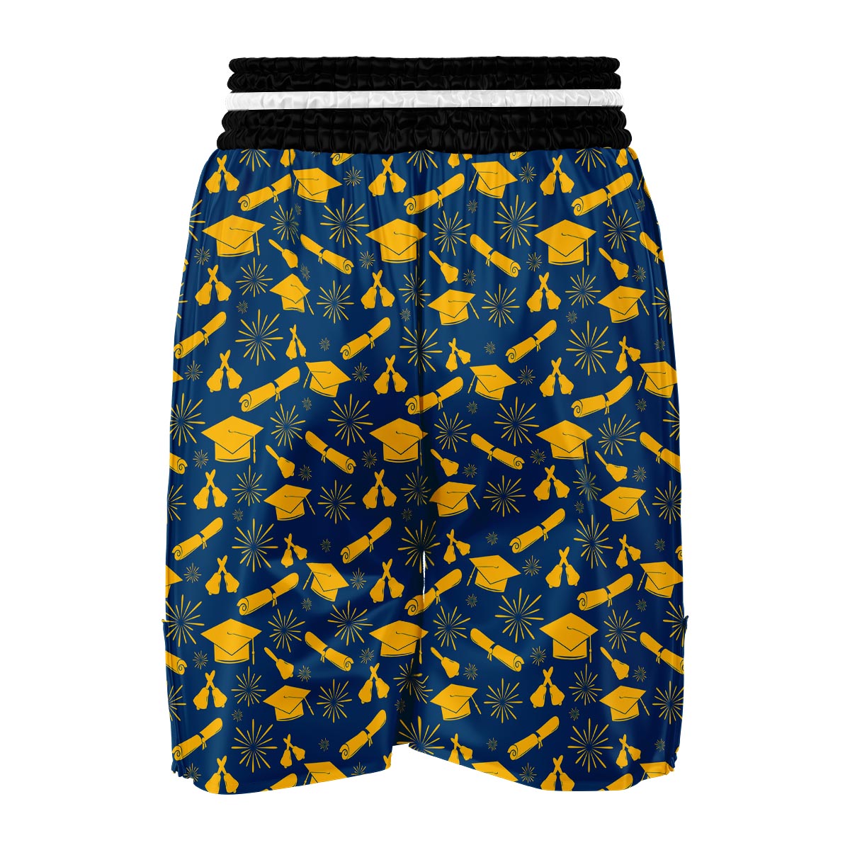 Graduation Pattern Print Boxing Shorts-grizzshop