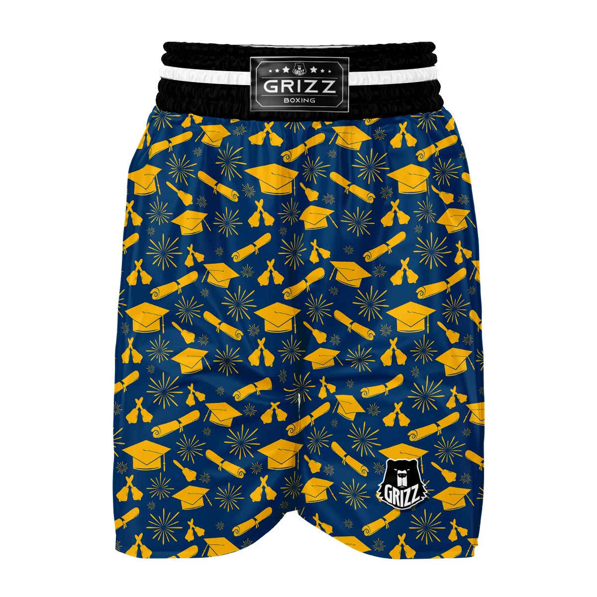 Graduation Pattern Print Boxing Shorts-grizzshop