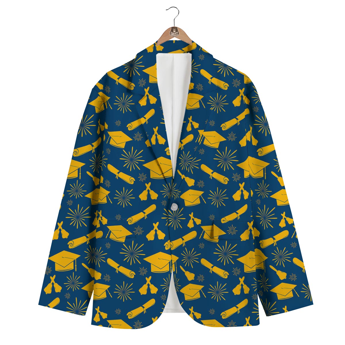 Graduation Pattern Print Men's Blazer-grizzshop