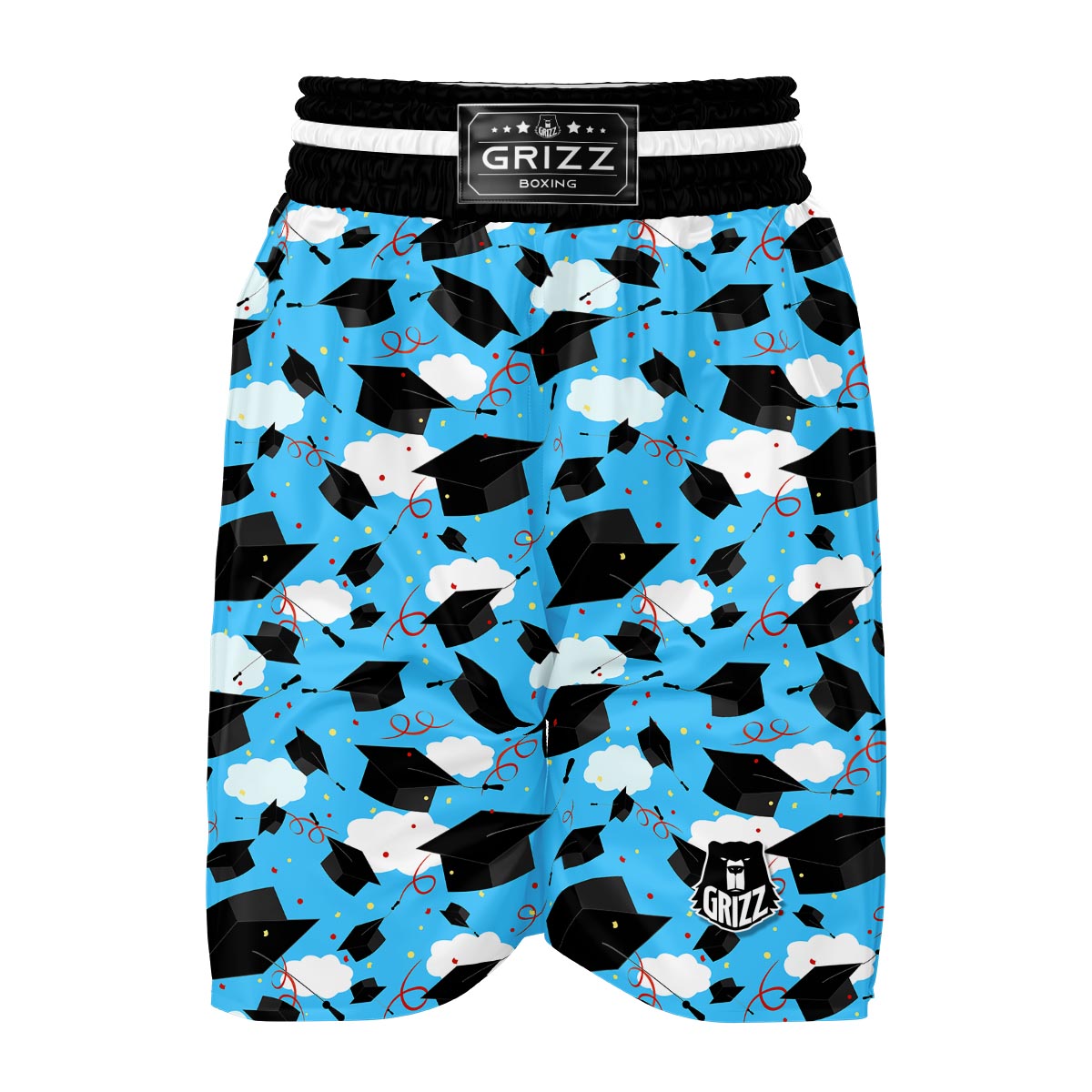 Graduation Print Pattern Boxing Shorts-grizzshop