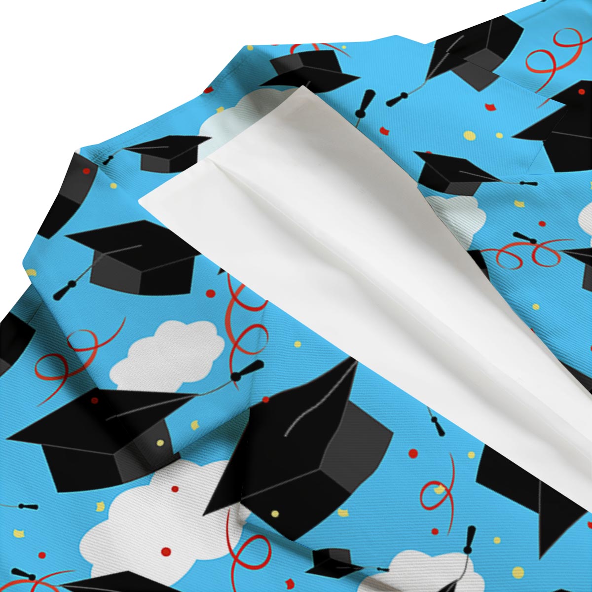 Graduation Print Pattern Men's Blazer-grizzshop