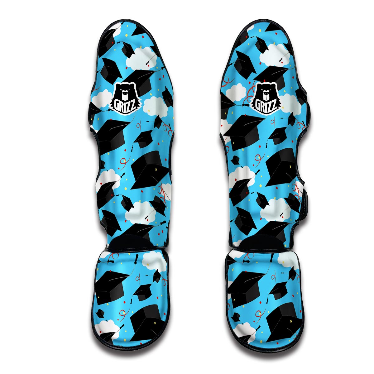 Graduation Print Pattern Muay Thai Shin Guards-grizzshop