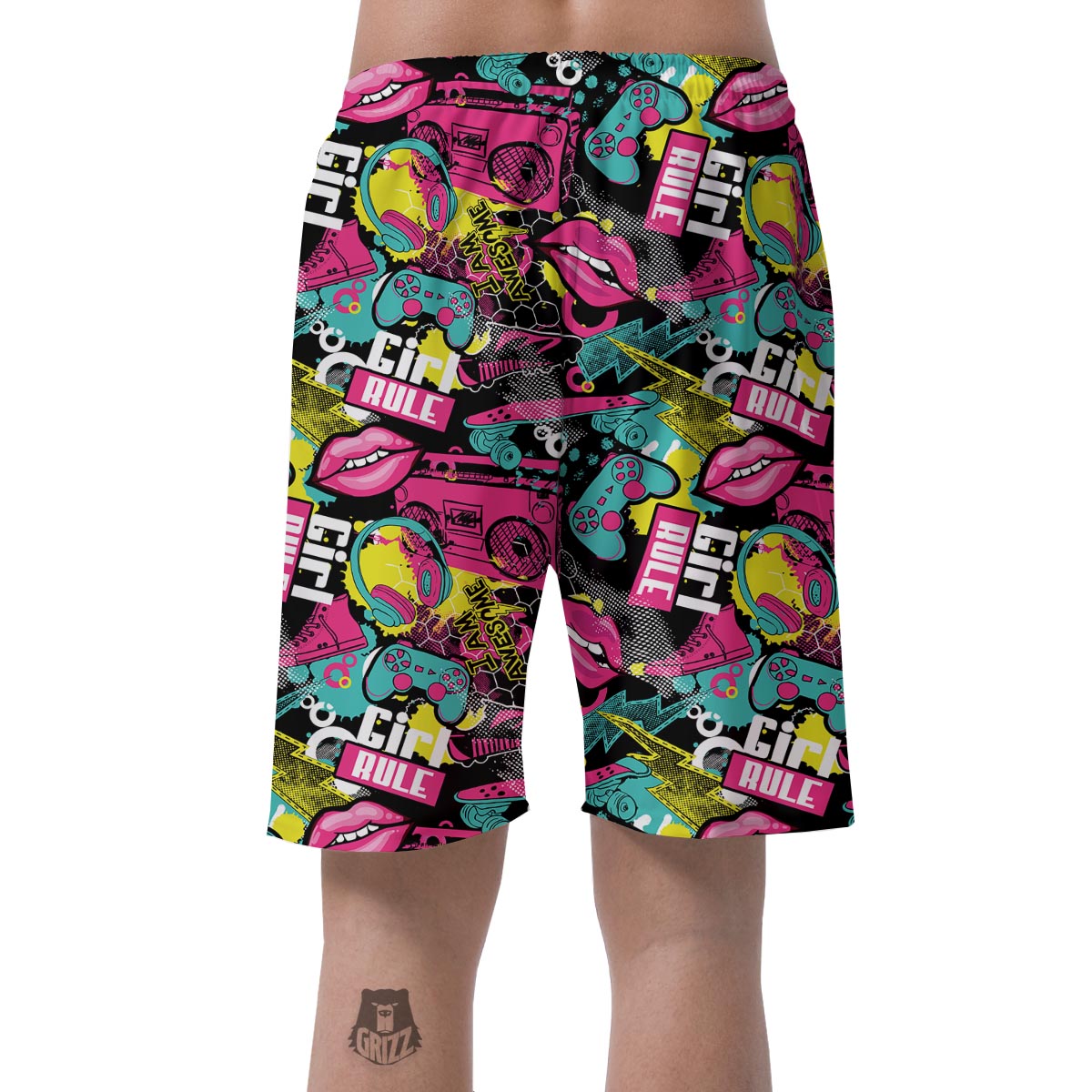 Graffiti Abstract Hiphop Lip Men's Shorts-grizzshop