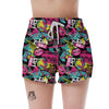 Graffiti Abstract Hiphop Lip Women's Shorts-grizzshop