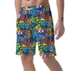 Graffiti Backdrop Print Men's Shorts-grizzshop