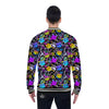 Graffiti Colorful Emoji Faces Print Pattern Baseball Jacket-grizzshop