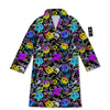 Graffiti Colorful Emoji Faces Print Pattern Bathrobe-grizzshop