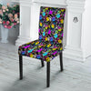 Graffiti Colorful Emoji Faces Print Pattern Dining Chair Slipcover-grizzshop