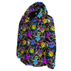 Graffiti Colorful Emoji Faces Print Pattern Down Jacket-grizzshop