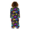 Graffiti Colorful Emoji Faces Print Pattern Kimono-grizzshop