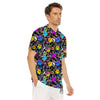 Graffiti Colorful Emoji Faces Print Pattern Men's Golf Shirts-grizzshop