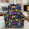 Graffiti Colorful Emoji Faces Print Pattern Recliner Slipcover-grizzshop