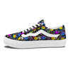 Graffiti Colorful Emoji Faces Print Pattern Skate Shoes-grizzshop