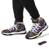 Graffiti Colorful Emoji Faces Print Pattern White Bball Shoes-grizzshop