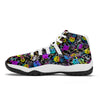 Graffiti Colorful Emoji Faces Print Pattern White Bball Shoes-grizzshop