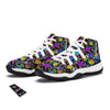 Graffiti Colorful Emoji Faces Print Pattern White Bball Shoes-grizzshop