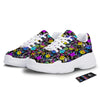 Graffiti Colorful Emoji Faces Print Pattern White Chunky Shoes-grizzshop