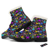 Graffiti Colorful Emoji Faces Print Pattern Winter Boots-grizzshop