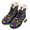 Graffiti Colorful Emoji Faces Print Pattern Winter Boots-grizzshop