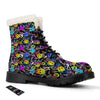 Graffiti Colorful Emoji Faces Print Pattern Winter Boots-grizzshop