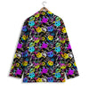 Graffiti Colorful Emoji Faces Print Pattern Women's Blazer-grizzshop