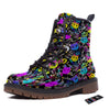 Graffiti Colorful Emoji Faces Print Pattern Work Boots-grizzshop