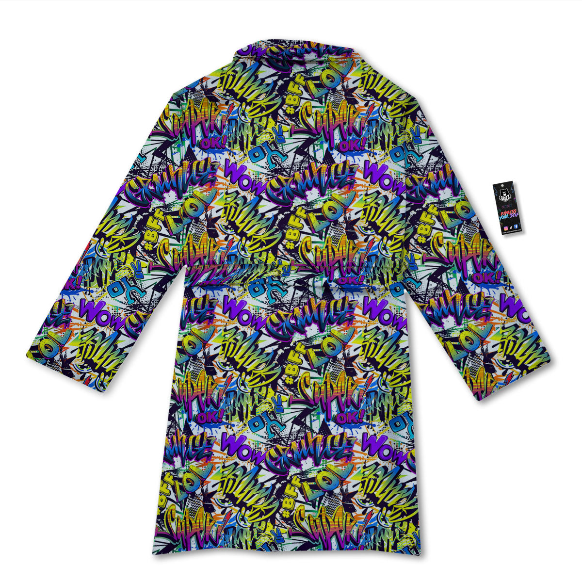 Graffiti Colorful Print Pattern Bathrobe-grizzshop