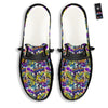 Graffiti Colorful Print Pattern Black Loafers-grizzshop