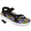 Graffiti Colorful Print Pattern Black Open Toe Sandals-grizzshop