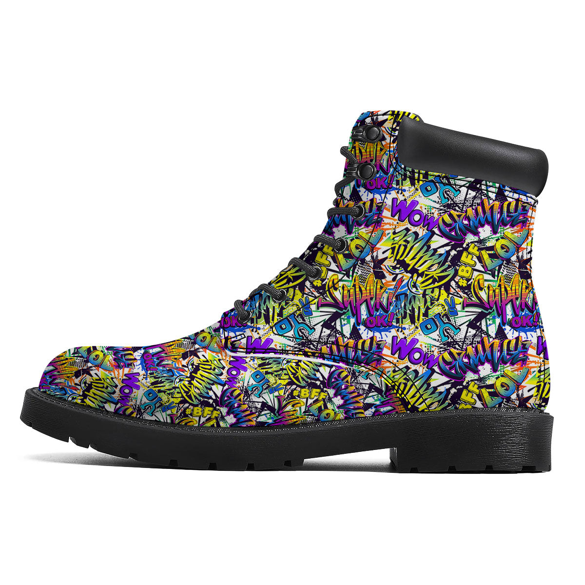 Graffiti Colorful Print Pattern Boots-grizzshop