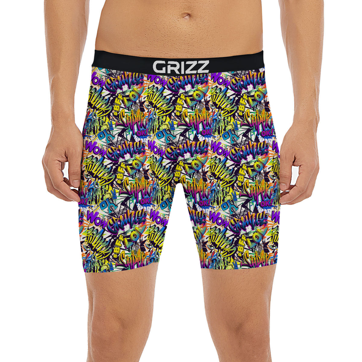 Graffiti Colorful Print Pattern Boxer Briefs-grizzshop