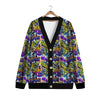 Graffiti Colorful Print Pattern Cardigan-grizzshop