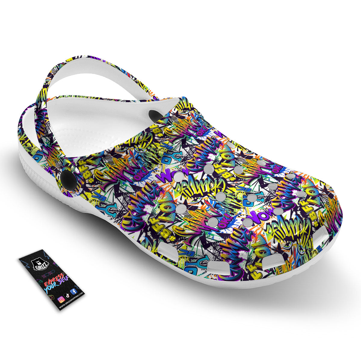 Graffiti Colorful Print Pattern Clog-grizzshop