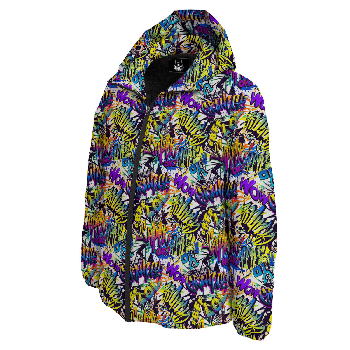 Graffiti Colorful Print Pattern Down Jacket-grizzshop