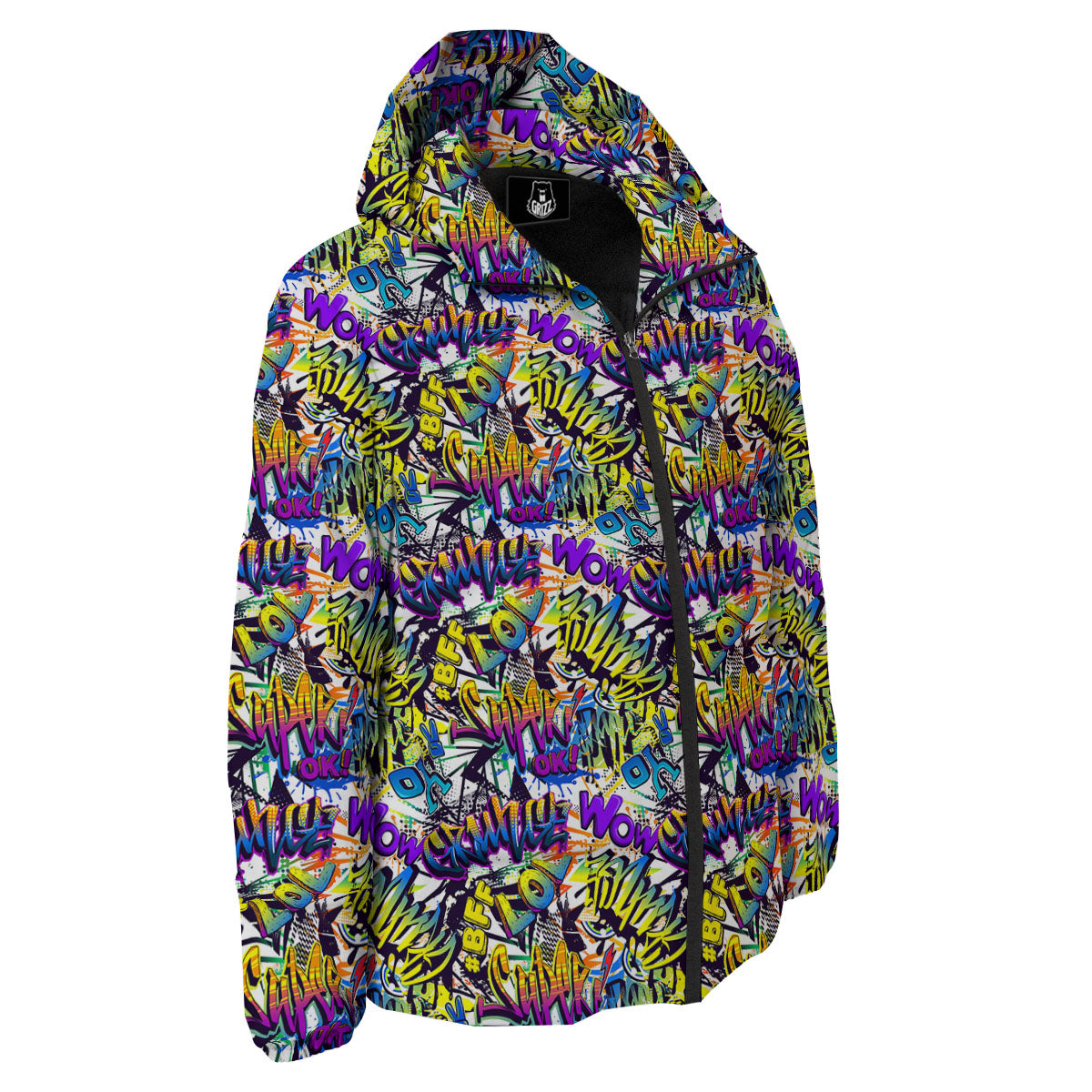 Graffiti Colorful Print Pattern Down Jacket-grizzshop