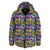 Graffiti Colorful Print Pattern Down Jacket-grizzshop