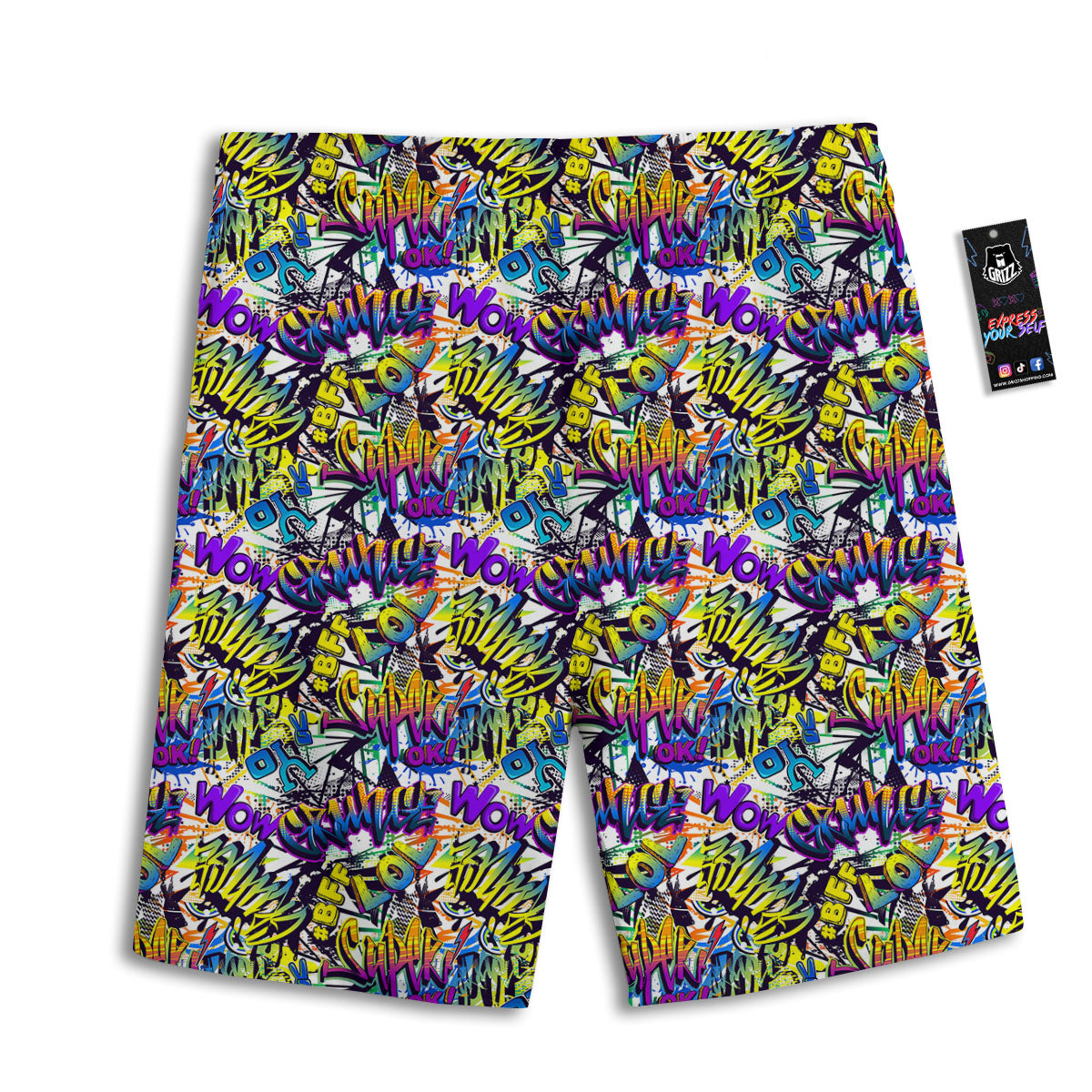Graffiti Colorful Print Pattern Men's Athletic Shorts