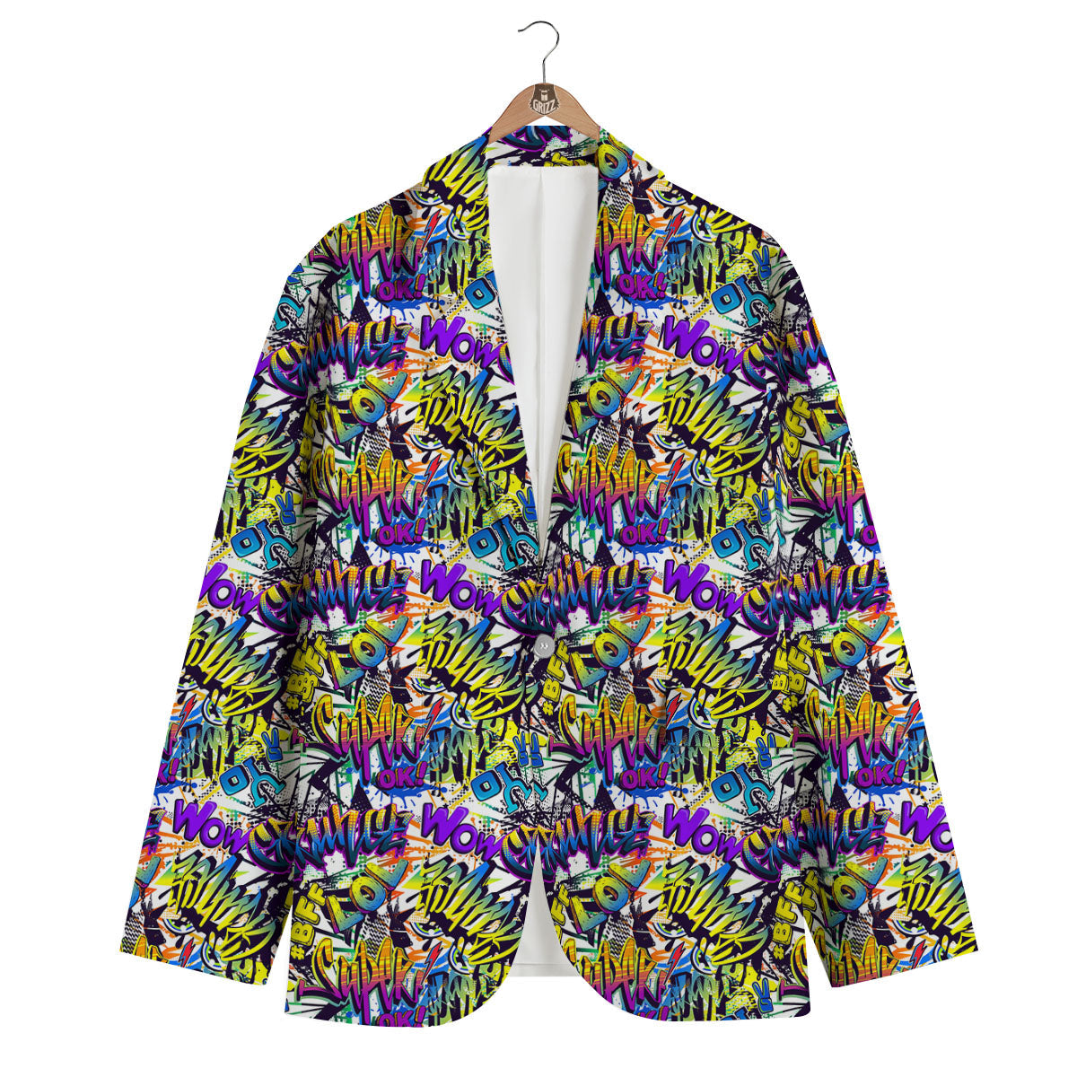 Graffiti Colorful Print Pattern Men's Blazer-grizzshop