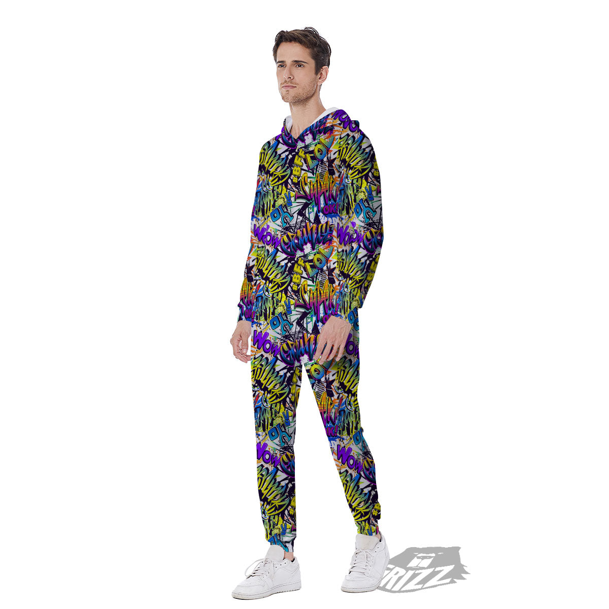 Graffiti Colorful Print Pattern Men's Jumpsuit-grizzshop